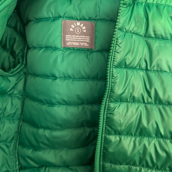 Primary Kids Green Puffer Jacket with Hood - Picture 6 of 7